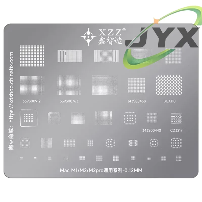 Stencil BGA XZZ para Macbook M1/M2/M2pro WiFi NAND 339S00912/339S00763/343S00438/BGA110/343S00440/CD3217, stencil para reballing BGA