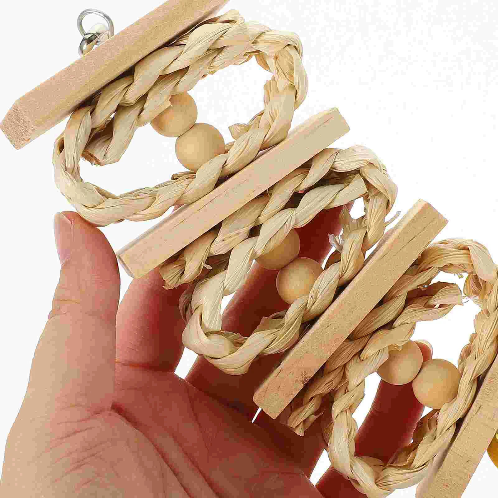 ألعاب شينشيلا الببغاء الطبيعي مضغ الطيور سوينغ قفص خشبي العلف أقفاص معلقة