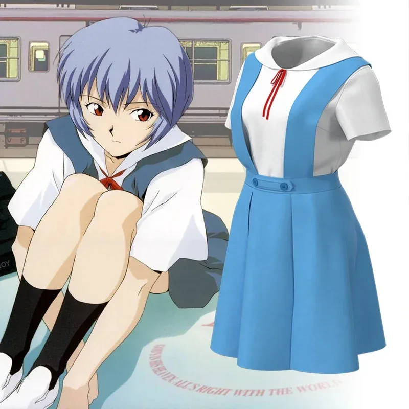 

Anime Cosplay Ayanami Rei Cosplay-sos-sos-Coasts Eve Costumes Sweet Dress Women Uniform Asuka Cos Clothing Anime Costumes
