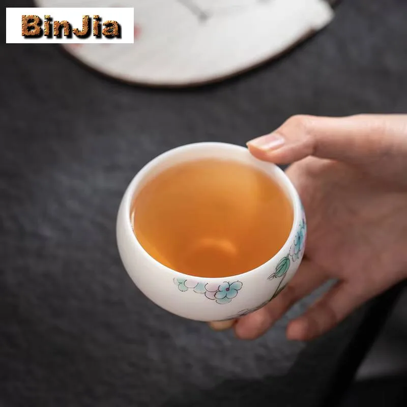 الأغنام الدهون اليشم الأبيض الخزف فنجان الشاي اليدوية مسامية المحمصة براد شاي الشخصية ماستر كوب التأمل أكواب الكونغ فو Teaware هدية
