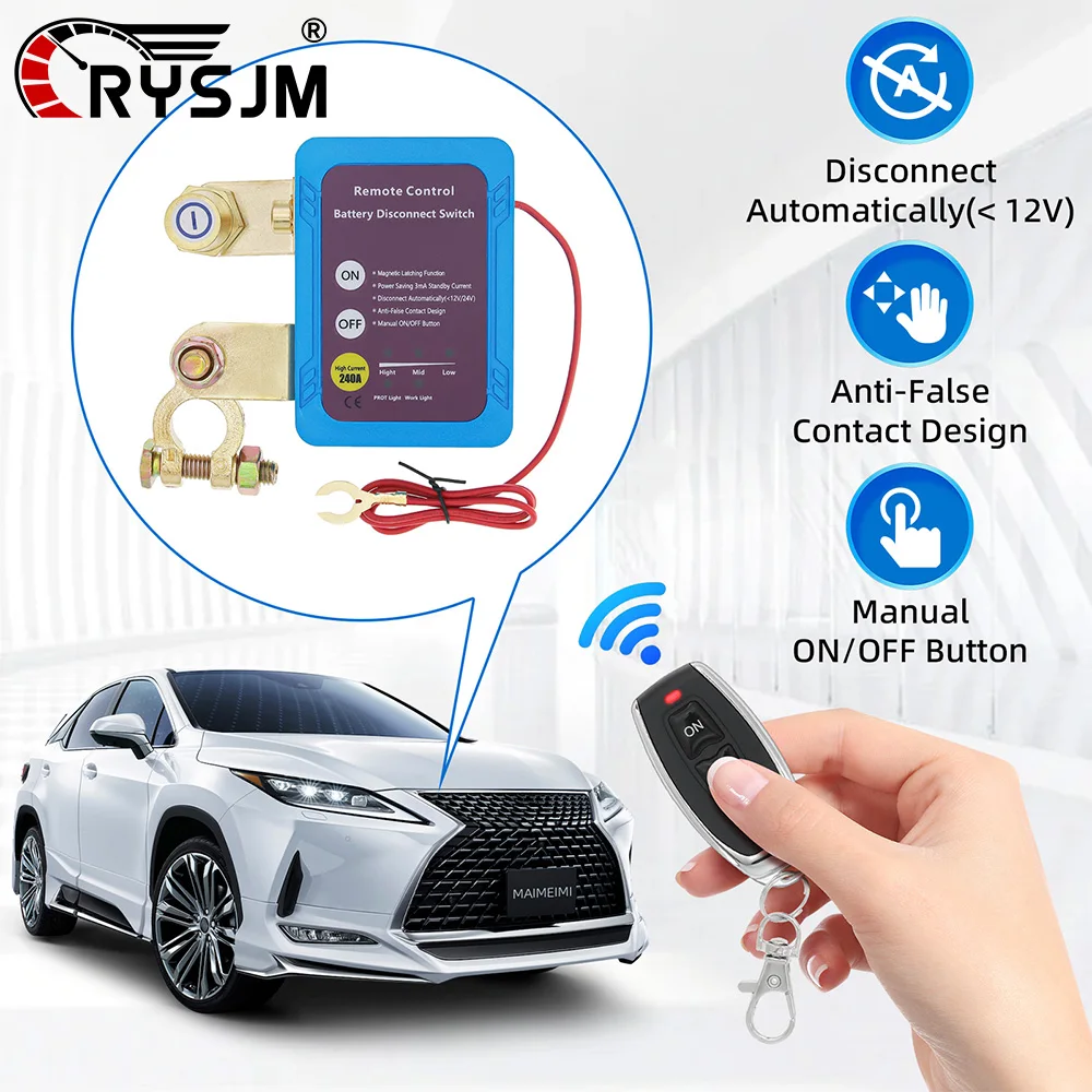 

Battery Disconnect Power Switch 12V 240A Remote Car Relay Master Kill Cut Off Switch For Truck Boat Switch Leakage Protection