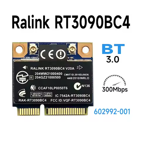 Ralink RT3090BC4 WiFi N BT3.0 PCI-e Card 300M CQ42 CQ62 DV7 G62 G72 MINI110 4520S 602992-001 802.11n WIFI CARD WLAN RT3090