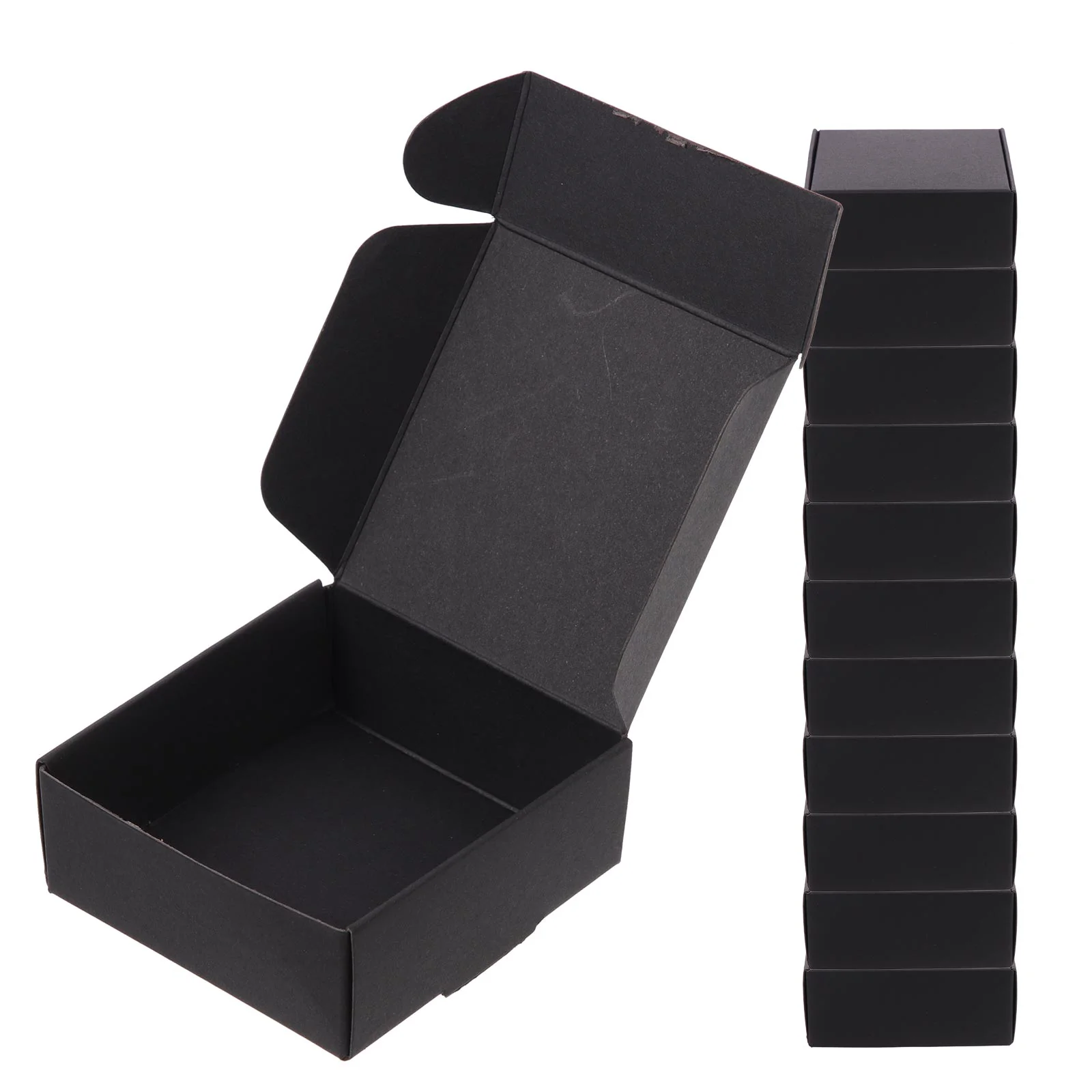 20 Pcs Mail Mailing Carton Paper Packing Holder Trinkets Cubes Black Package Boxes