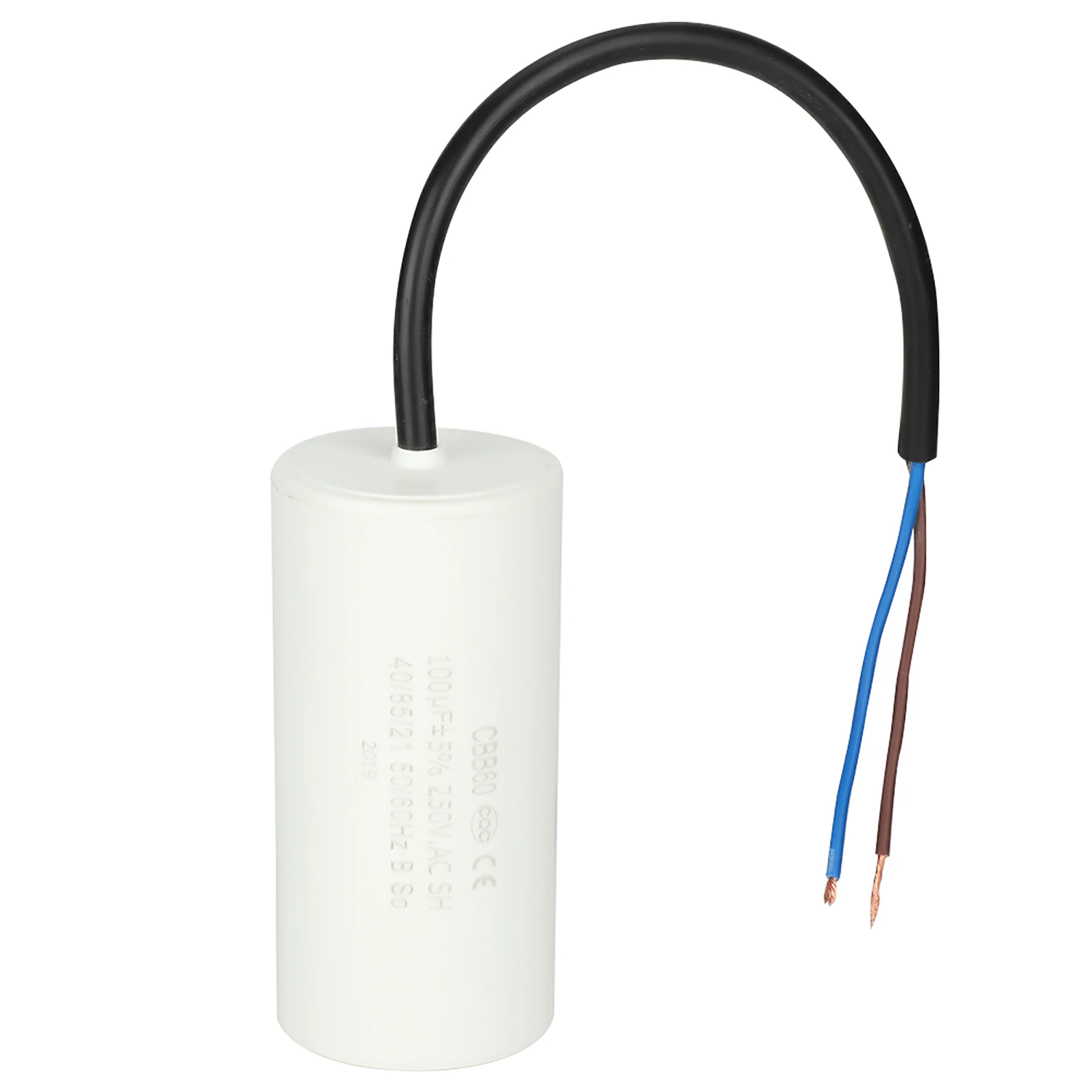 Condensador CBB60, Condensador de Motor, Condensador de Funcionamiento Conectado por Cable, 250V CA, 100μF, 50/60Hz, para Motores y Compresores de Aire