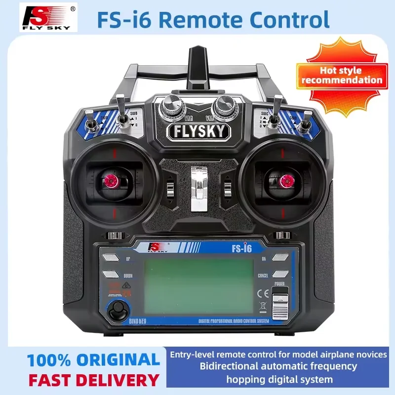 Controle Remoto Flysky FS I6 2.4G de 6 Canais para Aeromodelos e Veículos, Receptor FPV FS I6 Phoenix G7 Chinês Inglês para Voo Transfronteiriço