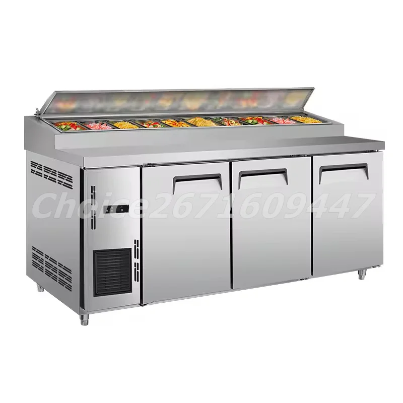 1.2/1.5/1.8/2.3M Commercial Air-Cooled Pizza Salad Table Fresh-Keeping Freezer Fruit Refrigeration Workbench