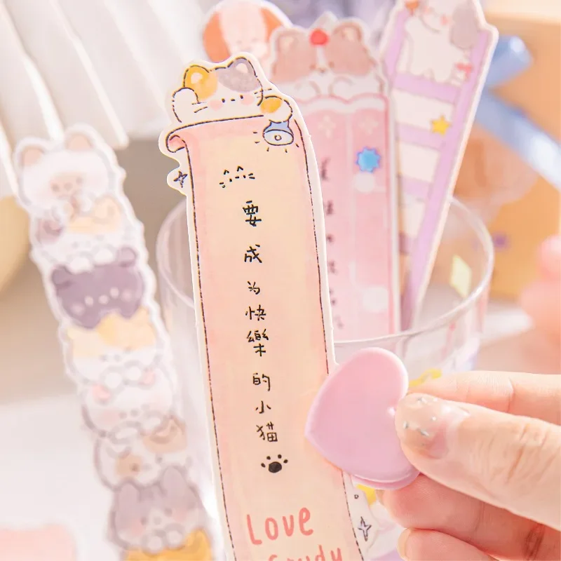 30 ورقة/صندوق مجموعة الإشارات المرجعية الكرتون القط الكلب علامات كتاب القراءة لطيف للطلاب الموظفين علامات صفحة الكتاب #4