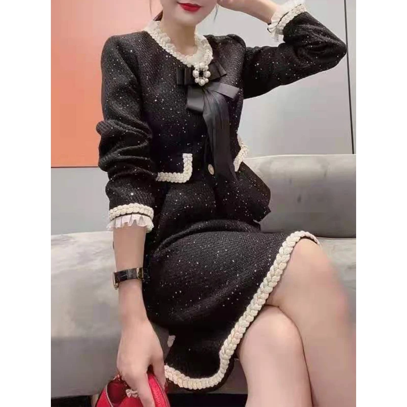 

Small Fraance Sle Set Dr Women's Spring Autumn Godd Ele Ladylike High-End Lightweight Formal Two-Piece Set