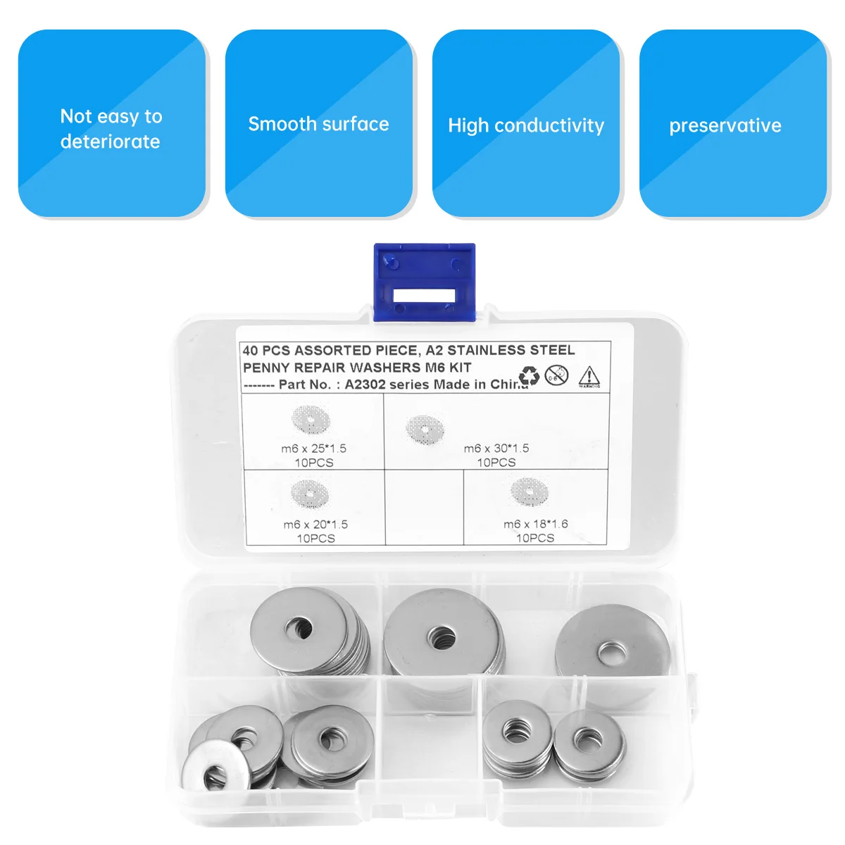 

Stainless Steel Flat Washer Set Large Plain Washer Flat Gasket Rings Corrosion Resistant High Conductivity For Machinery