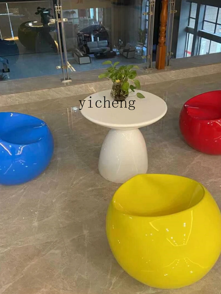 XL Fiberglass Lounge Chair Creative Apple Table and Chair Combination Shopping Mall Outdoor Public Waiting Chair