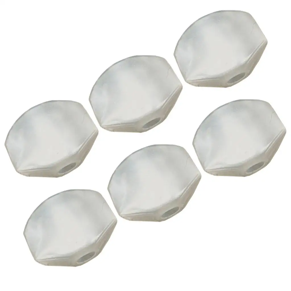 6 Pieces Plastic Guitar Tuning Pegs Keys Buttons Caps Knobs Acoustic Guitar Replacement Parts White Stringed Instruments