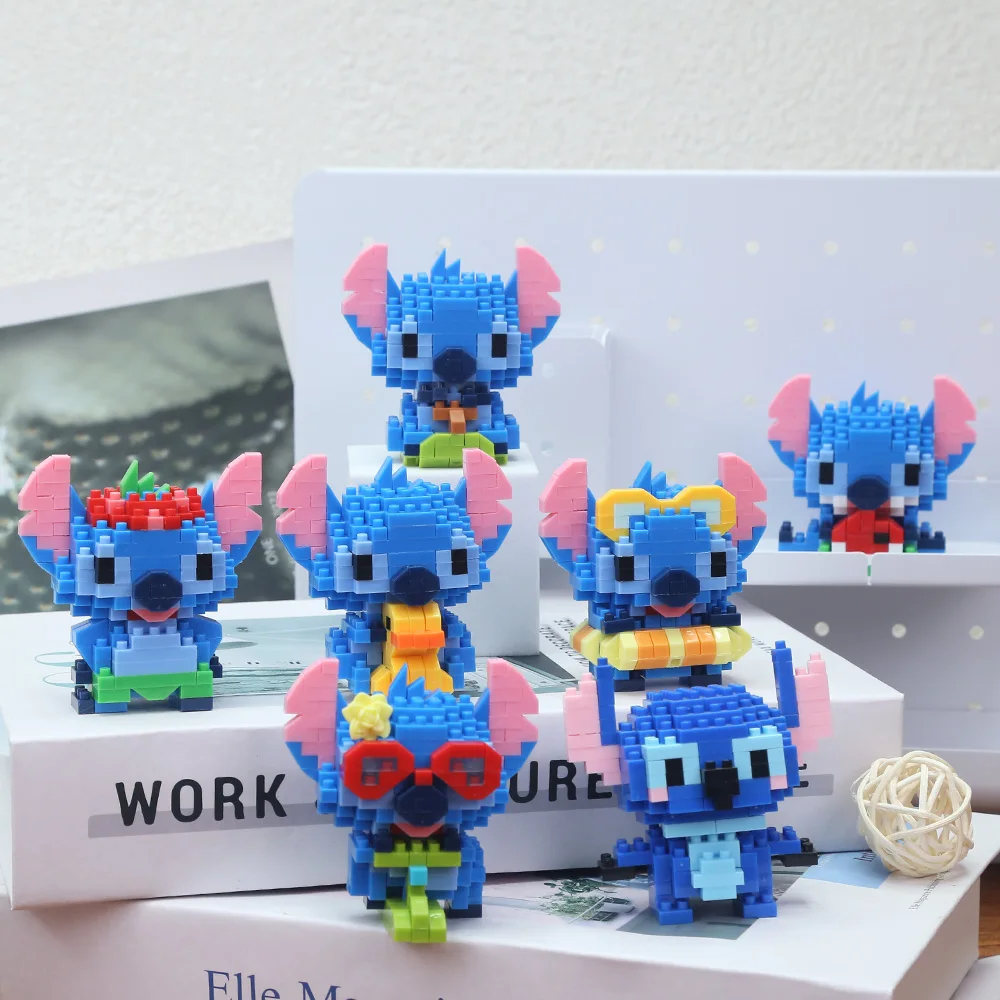 

Disney NO BOX 6.5cm Building Block Model Stitch Winnie the Pooh Nick Mini Character Brick Toys Gift Wholesale anime figure fans
