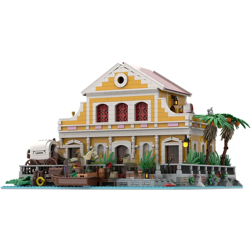 3843 قطعة MOC هافانا منزل القراصنة العالم 4 القراصنة نموذج هدايا عيد الميلاد اللبنات العمارة لتقوم بها بنفسك اللعب فكرة الطوب الاطفال #2