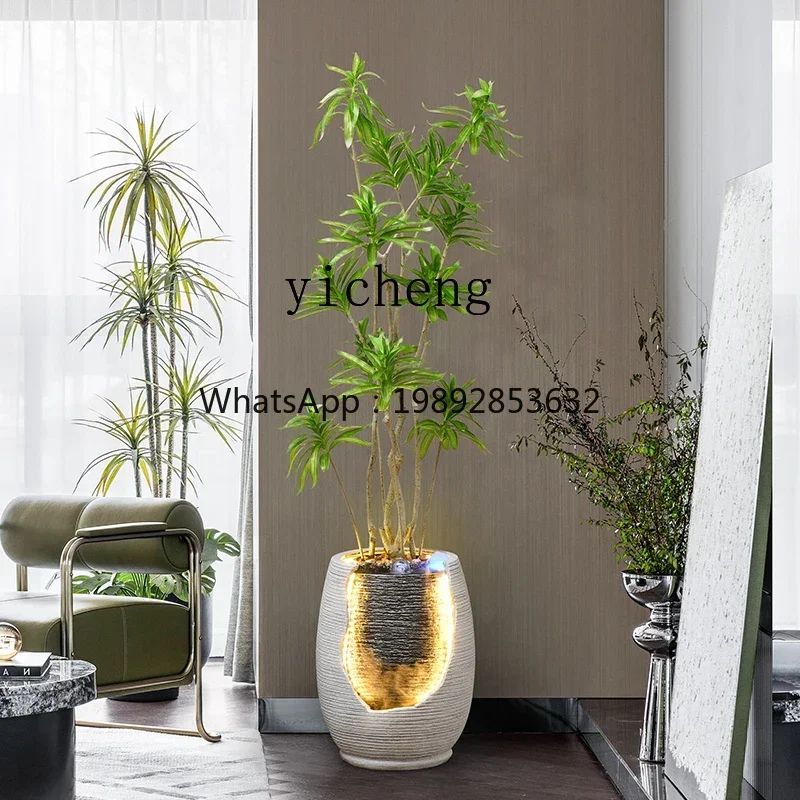 

L14- Flowing Water Wealth Fountain Ornament Nordic Living Room Oice Floor Standing Circulating Water Bonsai Decoration