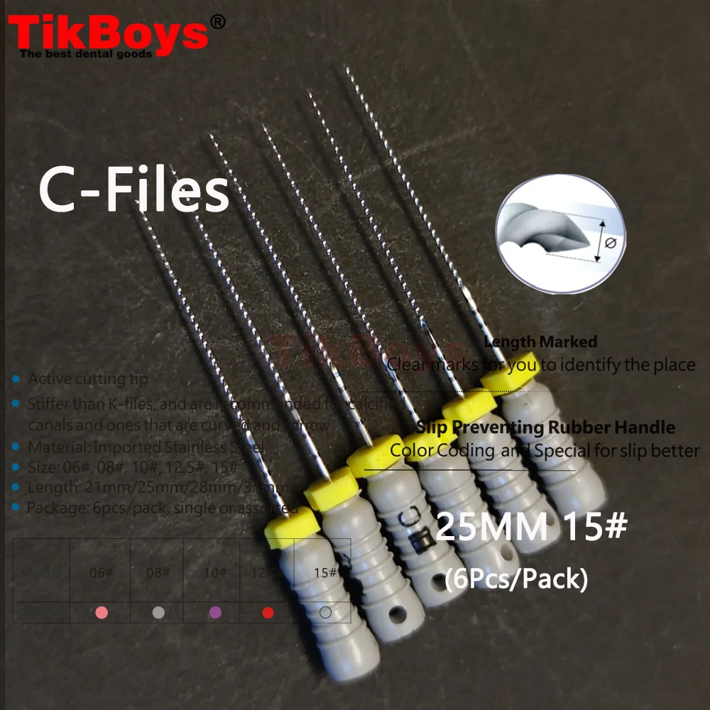 Dental C+ Files Endodontic C-pilot Files Stainless Steel Ultrasonic Optional Used Root Cleaning Endodontia Dentista Tools 25mm
