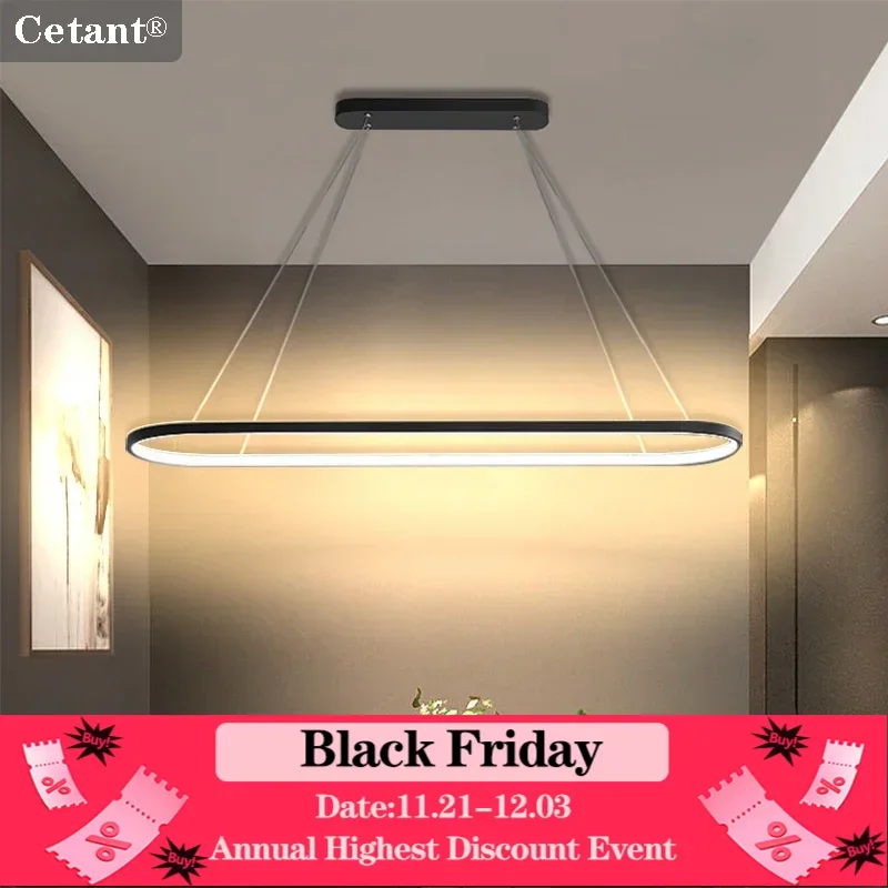 Modern LED Pendant Light 70/90/120cm Elliptical Restaurant Lighting Hanging Lights Bedroom Living Room Kitchen Bar Home Led Lamp