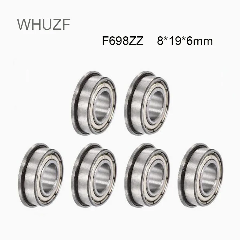 WHUZF Free Shipping 5/10/20PCS F698ZZ Bearing ABEC-3 8*19*6 mm Flanged F698Z Ball Bearings F698 ZZ F619/8ZZ