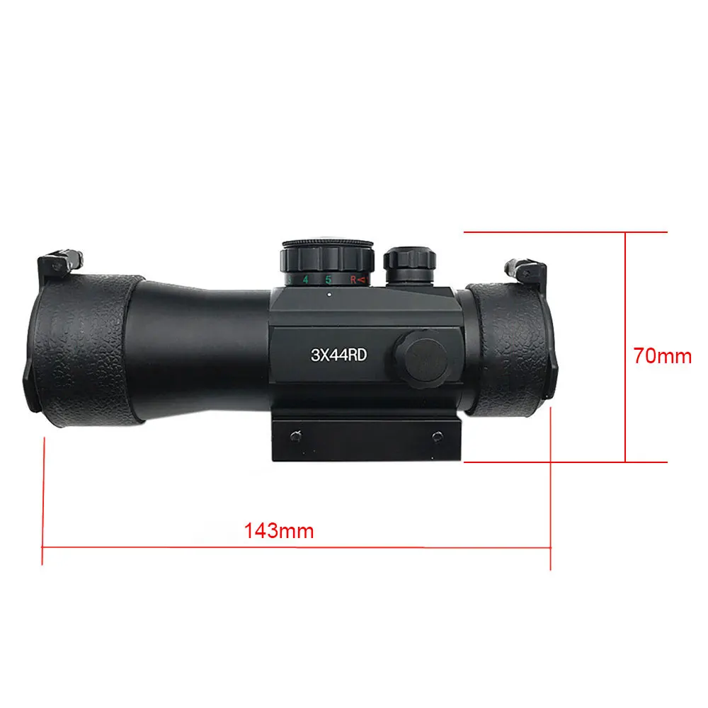 Tactical 3X44 Green Red Dot Sight Scope Optics Riflescope Fit 11/20mm Rail Scopes Mount For Hunting Rifle Pistol Air Gun Scopes