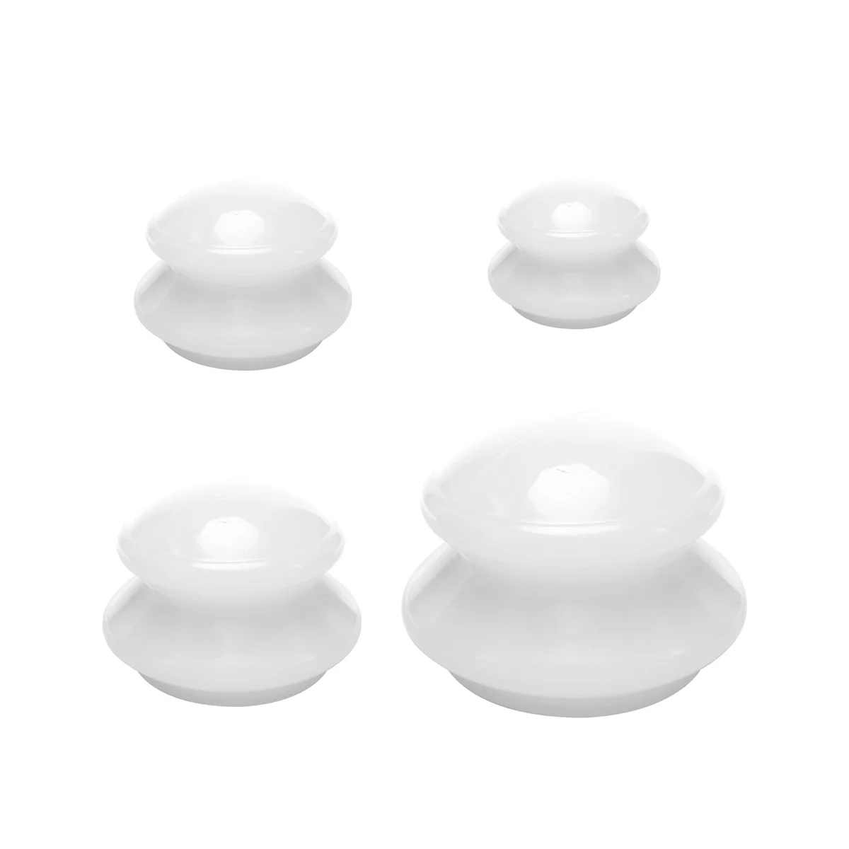 White Vacuum Cans Massage Silicone Cupping Moisture Absorber Ventouse Anti Cellulite Physical Therapy Health Care Device 4 Pcs