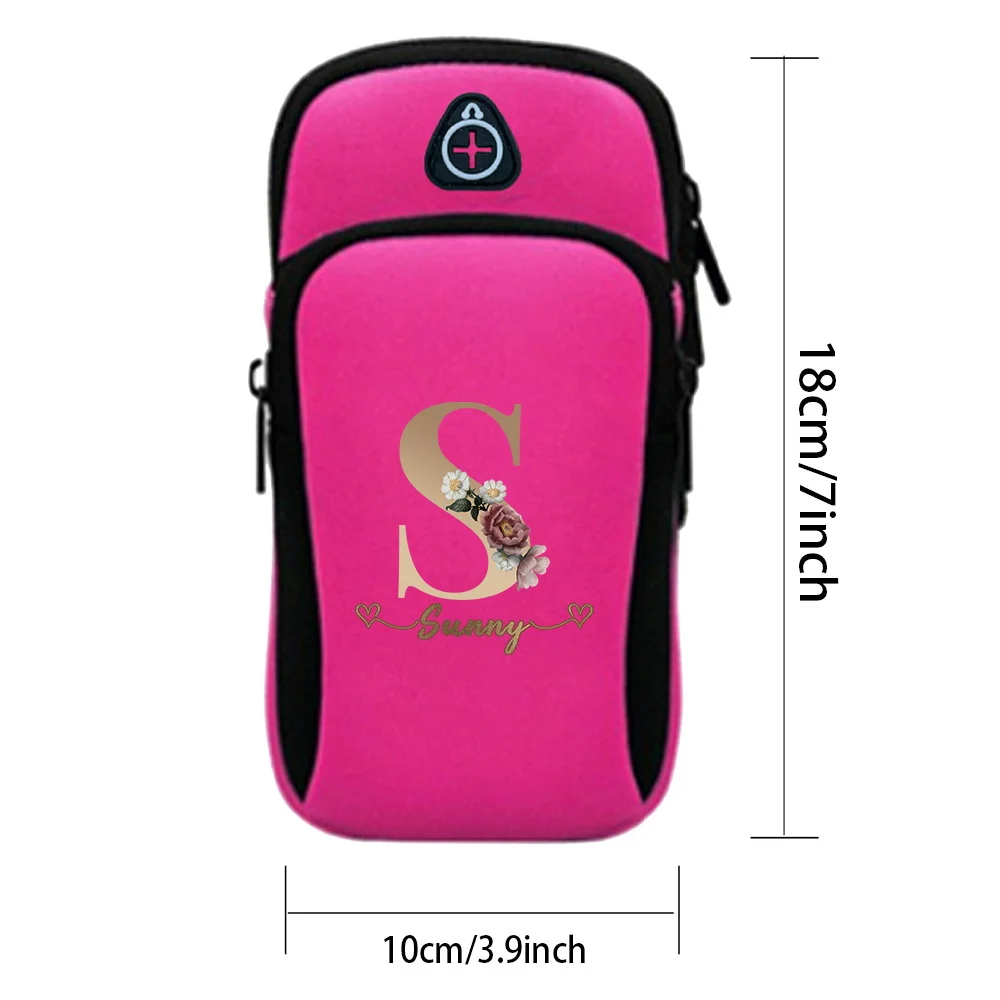 Customized Name Arm Strap Sports Phone Bag Running Arm Phone Bag Sports Phone Bag Personalized Simple Gold Letter Series