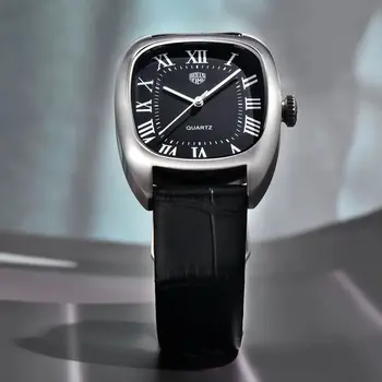 Rollstimi 2024 นาฬิกาผู้ชายใหม่หรูหราควอตซ์นาฬิกาผู้ชายมือสองญี่ปุ่น VH31 นาฬิกาข้อมือสแตนเลส Tonneau กรณี