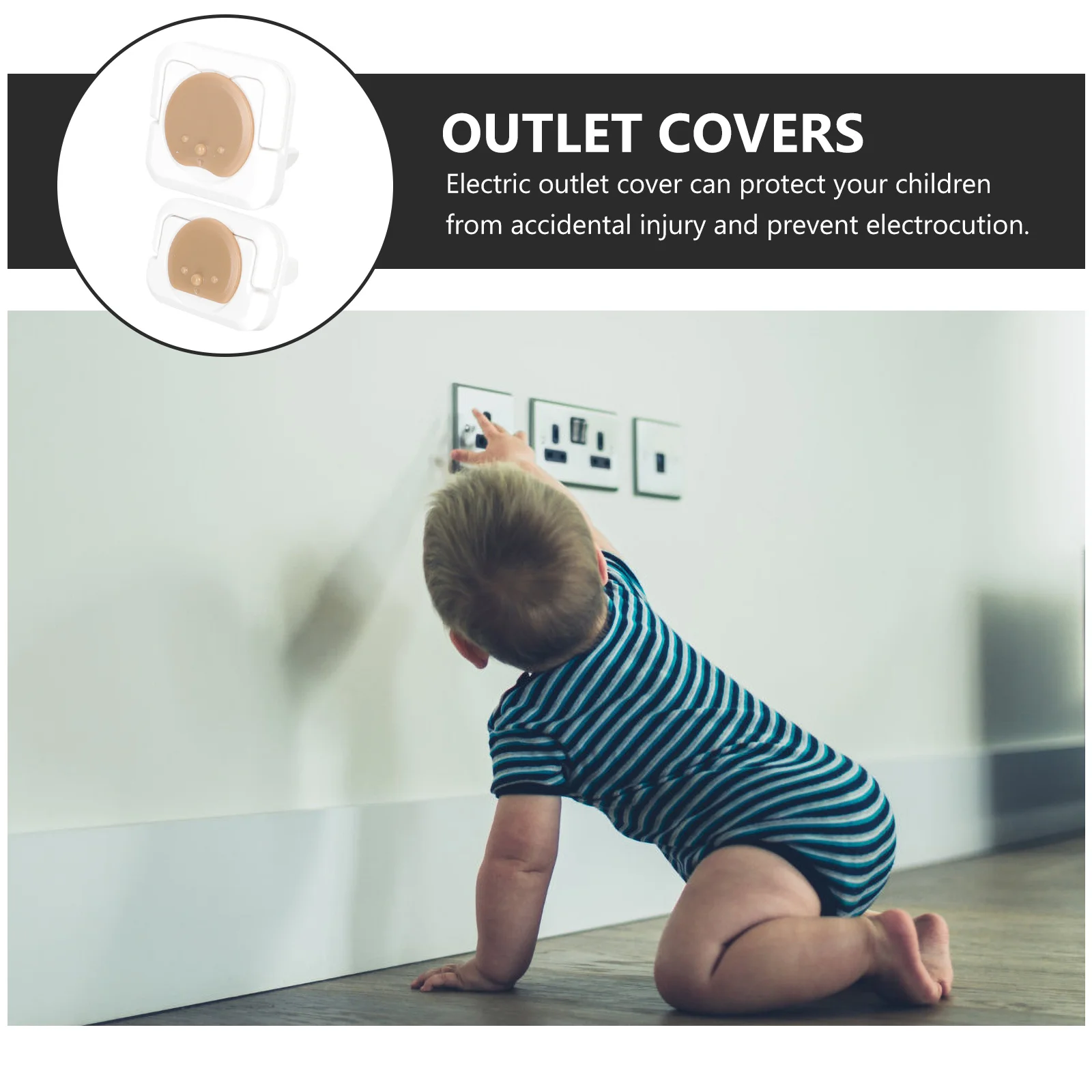 

24Pcs Baby Proof Electrical Outlet Covers Socket Protective Caps Child Proof Plug Covers for Home Outlet Cover