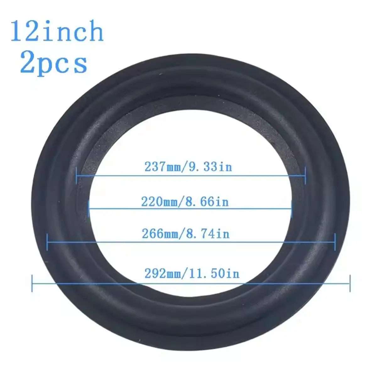 X14A& 2Pcs Speaker Surround Edge Rings Repair Kit 12 Inches DIY Speaker Surround Repair Rubber Replacement