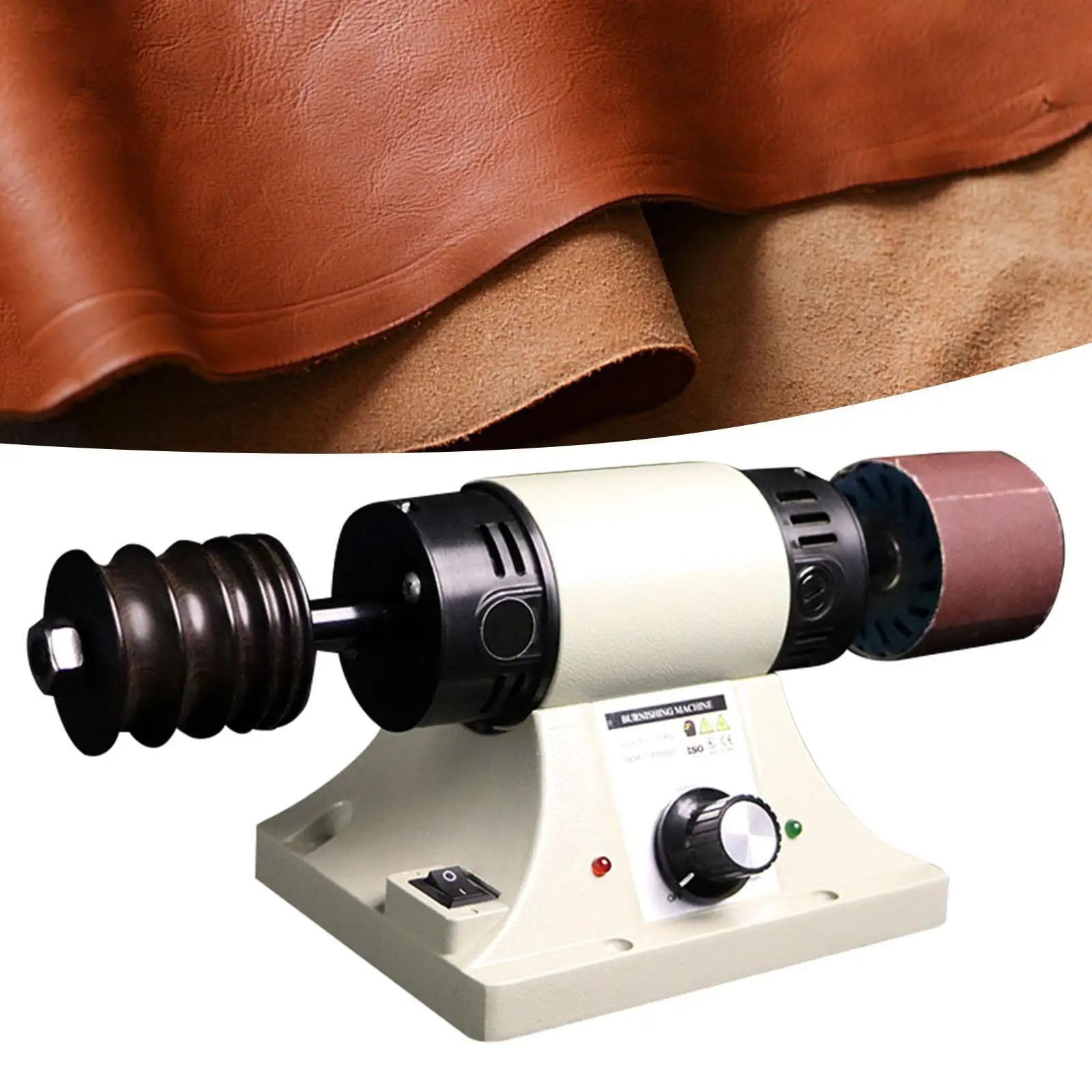 

Leather Polishing Burnishing Machine Compact Professional Easy to Carry Side Polisher for Bags Shoes Wallet Boots Leather Craft