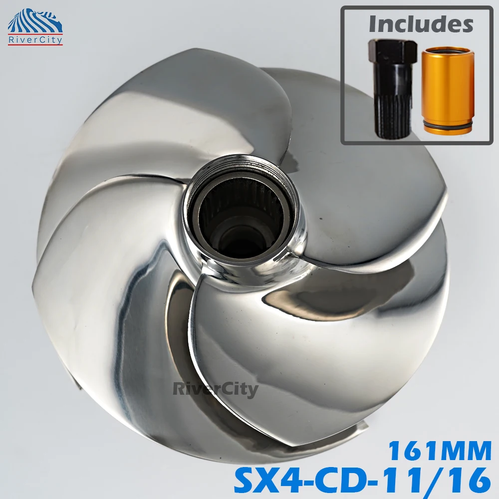 Replaced Solas Fit Seadoo Jet Ski Impeller RXT-X GTX LIMITED 300 WAKE PRO RXT-230 /Wake Pro SX4-CD-11/16 4 Blades 161MM Impeller
