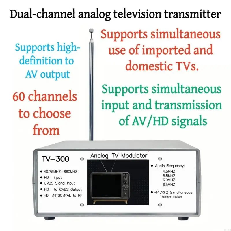 

TV300 Wireless Video Converter For TV With Double Channel Transmission And High Quality Support NTSC H8WD