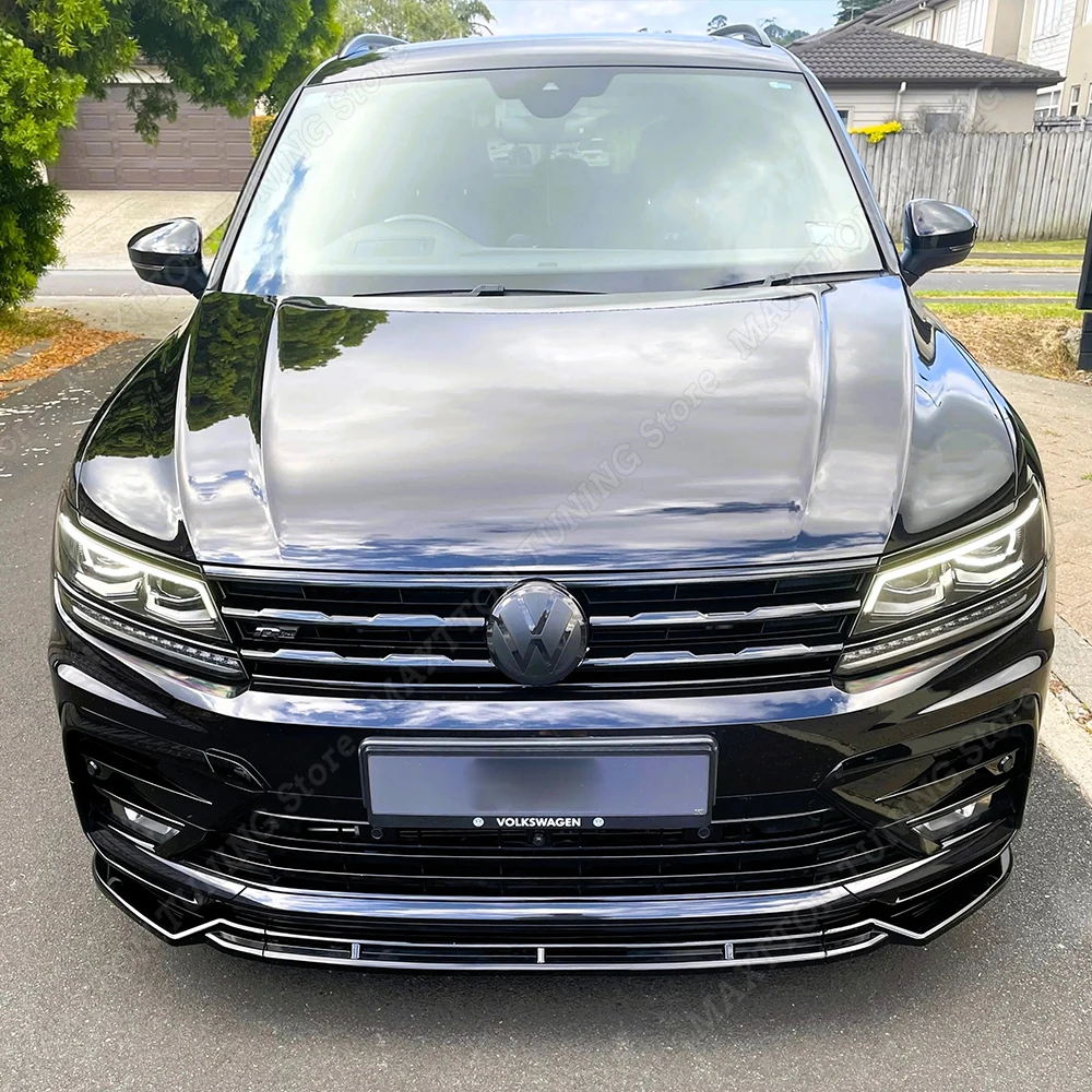 2pcs ABS Front Headlight Decoration Strips For Volkswagen Tiguan 2017-2021 MK2 R Line Lamp Eyelids Protector Splitter Stickers
