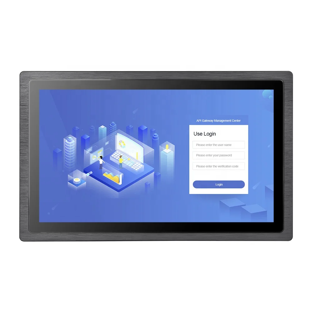 7 15 21.5 23.8 inch 1902*1080 400Nits Industrial Display Vga Dvi Hd-Mi Capacitive/Resistive Touchscreen Monitor Panel IP65