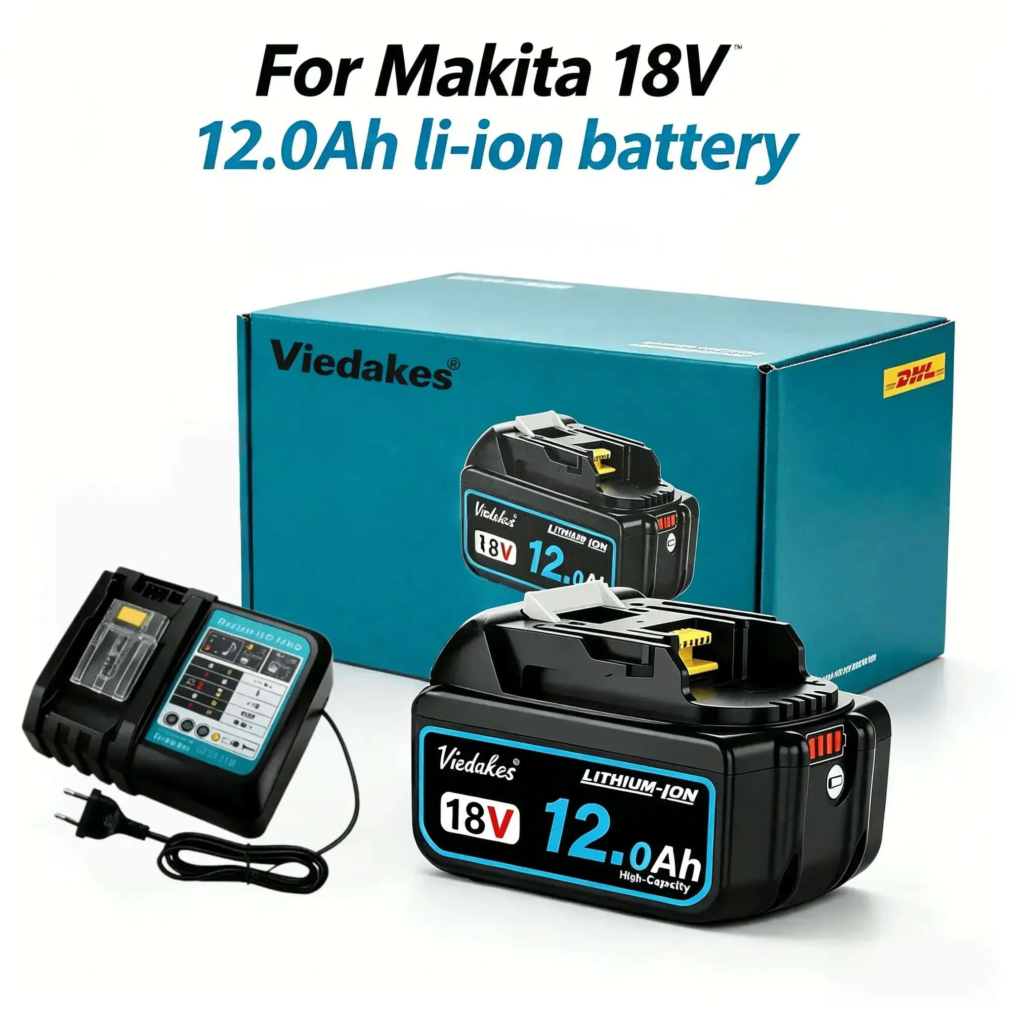 

For Makita 18V 6.0Ah Battery Original Lithium ion Rechargeable Battery 18V 6000mAh Replacement Battery BL1860 BL1850 BL1860B