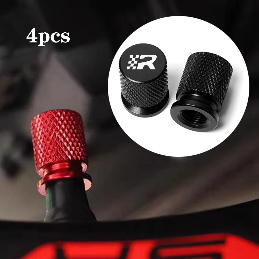 4PCS Car Wheel Tire Valve Core Cap R logo Styling For Seat Leon Cupra Cordoba R ALTEA IBIZA Ateca Fender Toledo Rear Nameplate