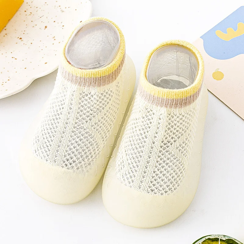 Summer Mesh Baby Sock Shoes Non-Skid Indoor Infant Walking Shoes Breathable Warm Elastic Boy Girls Socks Sneakers With Soft Sole