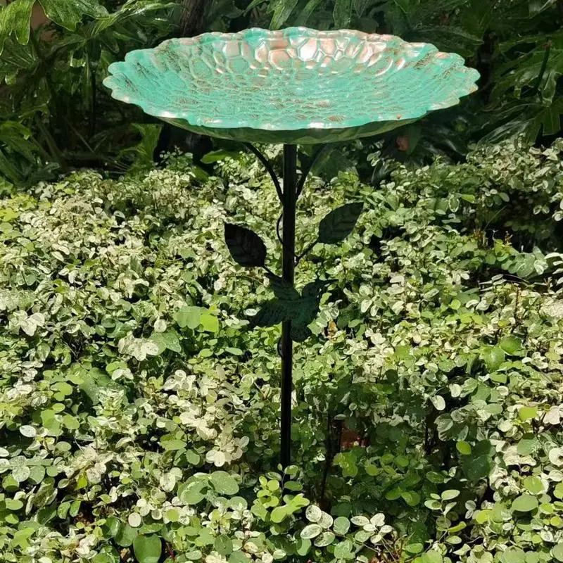 

Bird Bath For Garden Decorative Outdoors Garden Feeder Bowl Multi-Functional Rust-Proof Standing Bowl For Farm Pathway Patio
