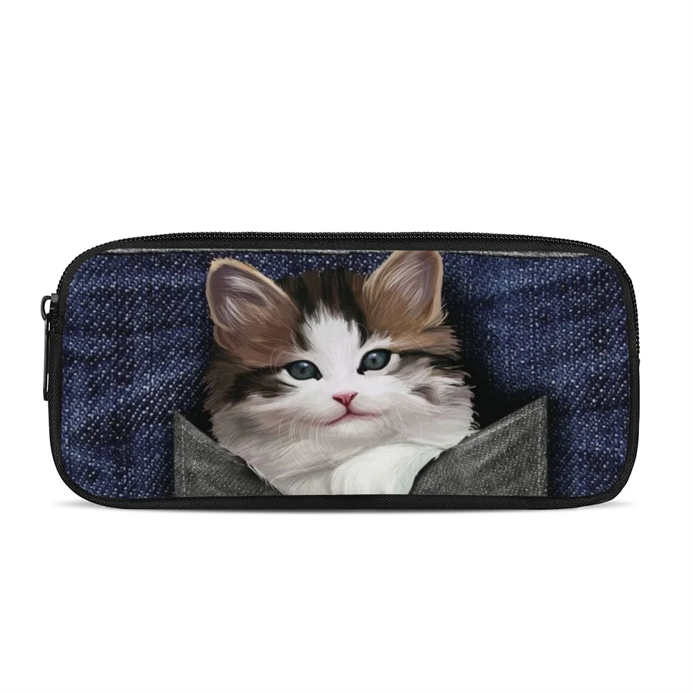 Classic Popular New Cute Cat Pattern 3D Print 3pcs/Set Student School Bags Laptop Daypack Backpack Lunch bag Pencil Case