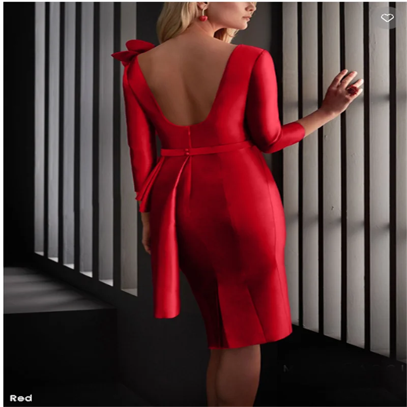 Red Evening Dresses for Moms Short Cocktail Dresses V Neck Mother of Bride Dresses Evening Dresses for Women Customized 2025