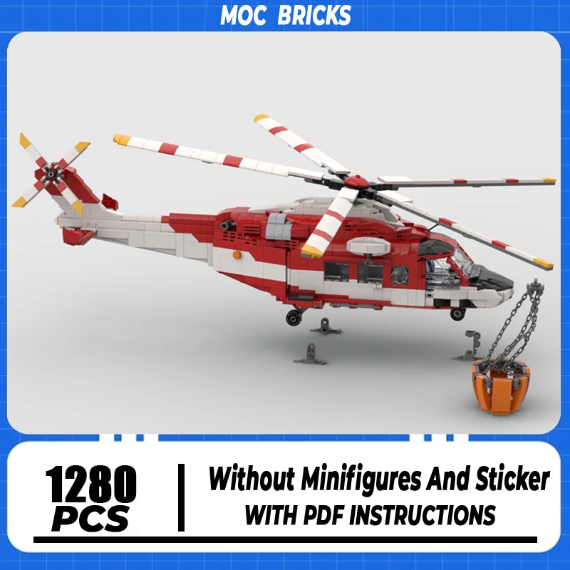 

Модель самолета Moc, строительный блок AW 139, итальянская пожарная бригада, авиакомпания, кирпич, сделай сам, сборка, строительная игрушка, подарки