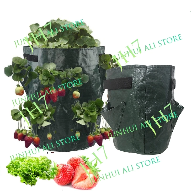 5 7 10 Gallon Pe Strawberry Planter Grow Bags Potato Pot Gardening Pots Home Jardin Flower Veg Tomato Planting Tools Container