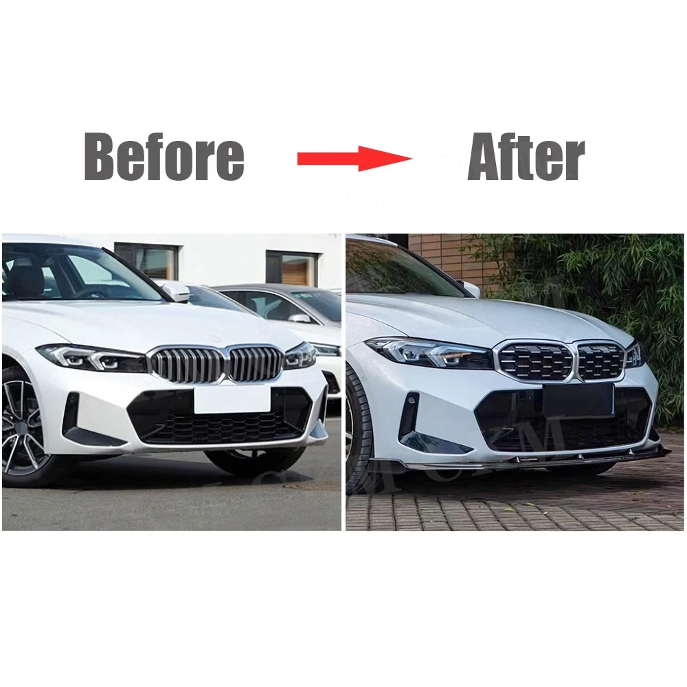 

Сухое углеродное волокно для BMW G20 CMST Sport 2023 + бампер для подбородка, диффузор, защита для тюнинга, комплект для тела, передняя крышка бампера из FRP