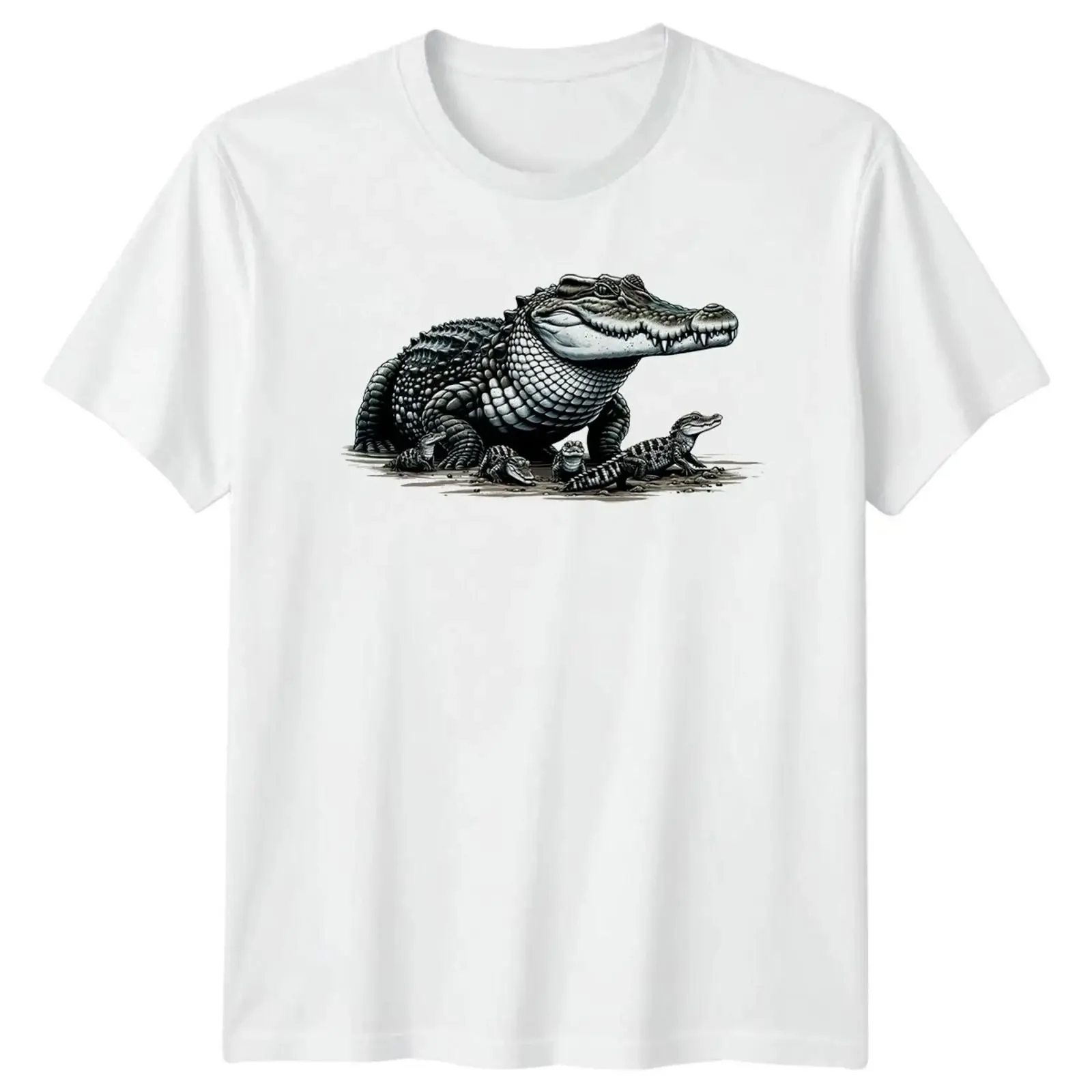 Alligator Familie T Shirt Reptilien Geschenk für Sie und Ihn vintage Washed Stylish Unisex Slightly Casual Soft Versatile