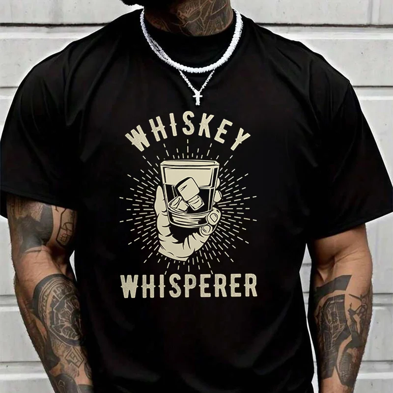 

Футболка Whiskey Whisperer для фанатов мотоциклов, новая модная летняя мужская футболка с короткими рукавами и круглым вырезом с принтом