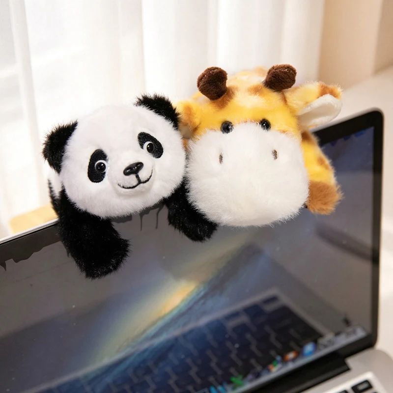 15cm Kawaii Fluffly Lazy Little Panda Plush Toy Cartoon Soft Stuffed Animals Leopard Cute Raccoon Magnetic sticker Home Decor