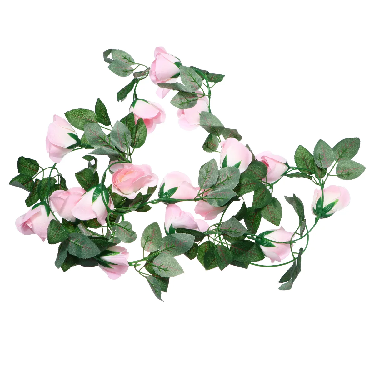 

2Pcs Simulation Artificial Rattan Pink Flowers Artificial Rose Simulation Rose Plant Decor Home Garden Wedding Party