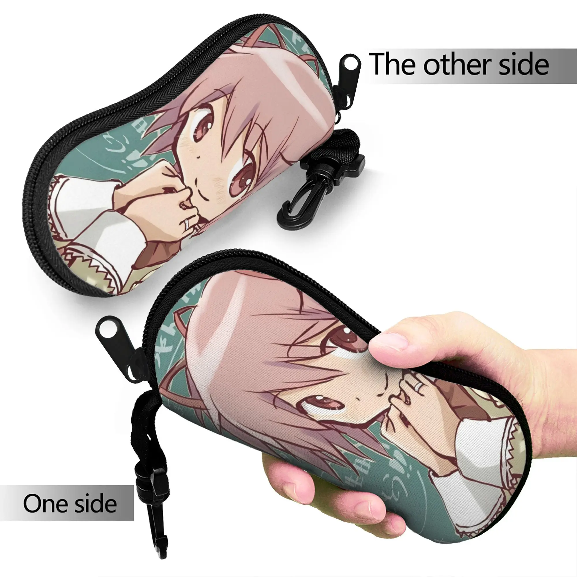 Puella Magi Madoka Magica Cartoon Glasses Case Unisex New Zipper  Glasses Storage Box Eyeglasses Box