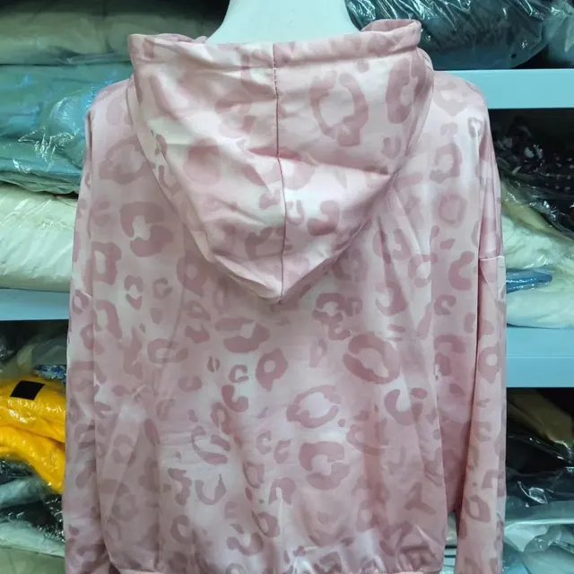 Pink Zip Hoodie Y2k Harajuku Streetwear Leopard Print Ladies