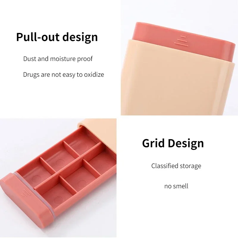 New Mini Small Portable Travel Pill Box Cases Container Organizer Storage Tablet 7 Days 7 Grids for Medicine Vitamin Fish Oils