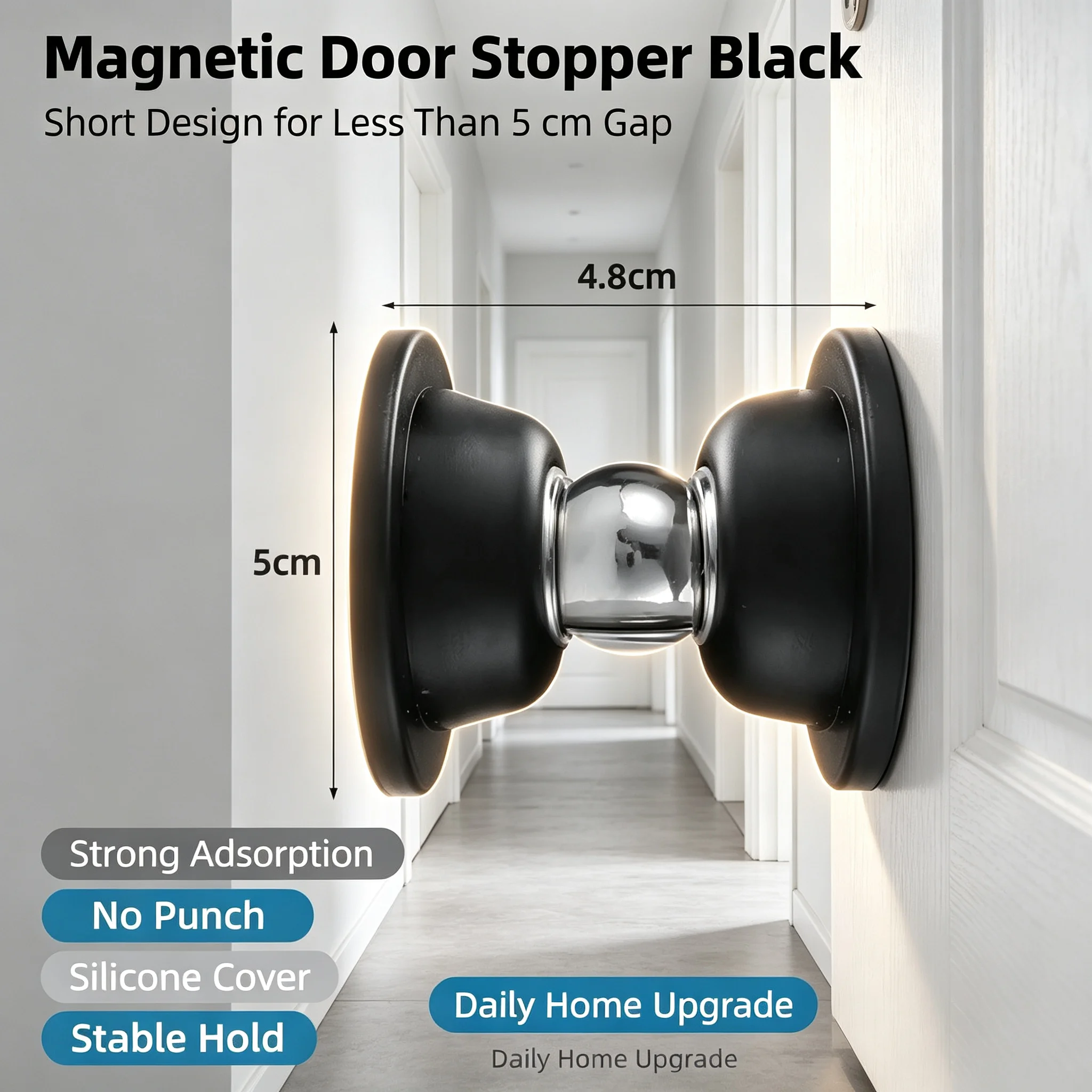 Silicone Strong Magnetic Door Stopper Touch‑Sensitive Mute Anti‑Collision Door Suction for Hotel Household Apartment Doors