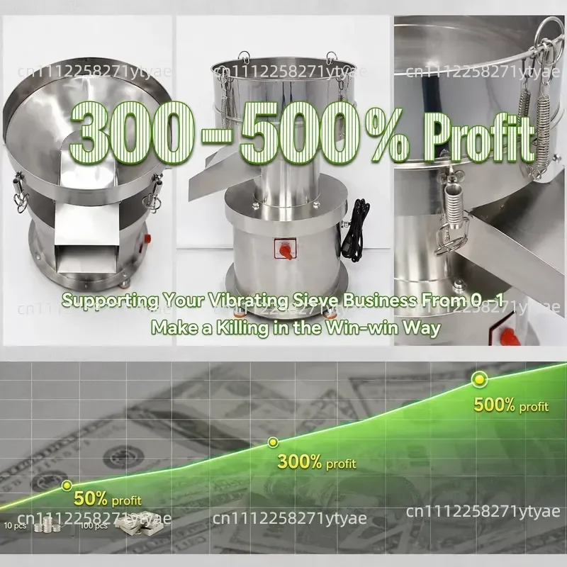 Small Electric Powder Sifter 304 Stainless Steel Vibrating Screen for Flour, Food and Liquid Filtration
